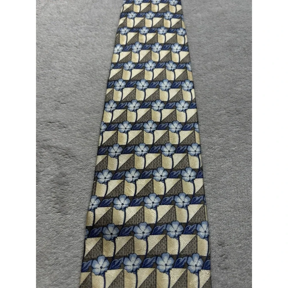 Ermenegildo Zegna Silk Tie floral print Vintage Look Made in Italy